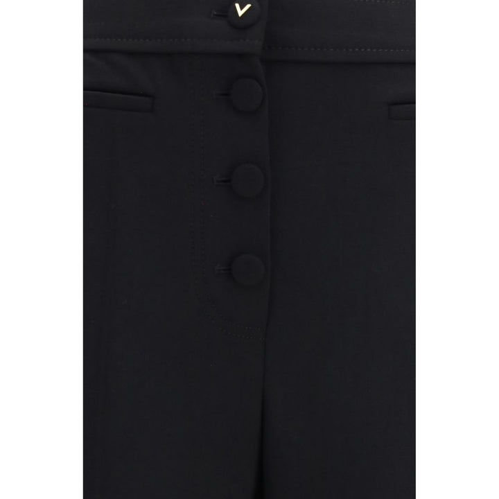 Valentino Garavani Black Wool Oves Aries Flared Pants