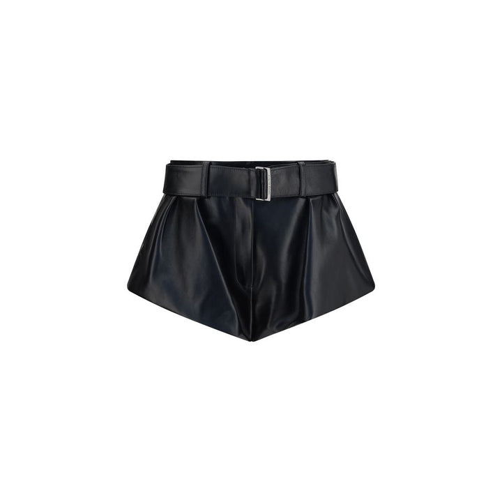 Magda Butrym Black Lambskin Bermuda Shorts