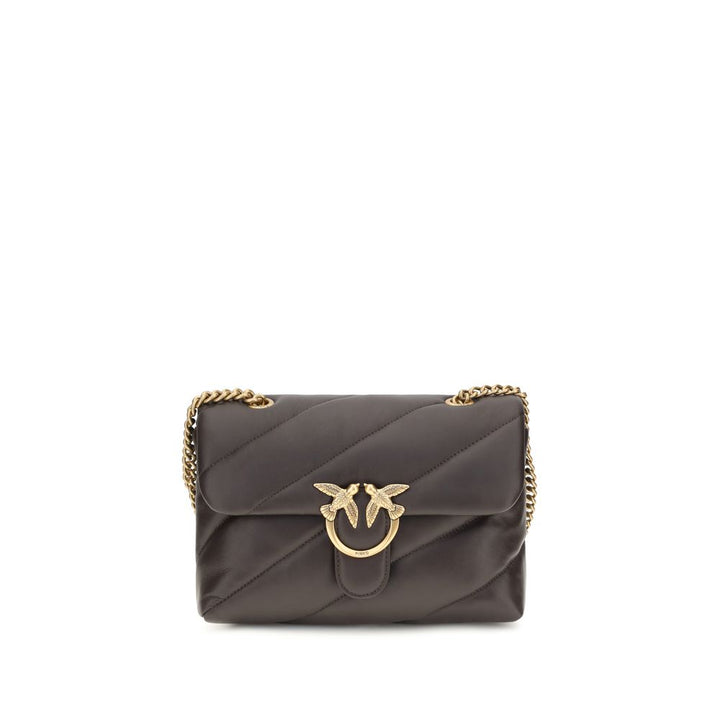 PINKO Brown Calf Leather Bos Taurus Shoulder Bag