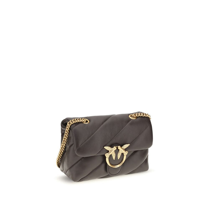 PINKO Brown Calf Leather Bos Taurus Shoulder Bag