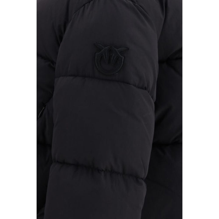 PINKO Black Nylon Full-Length Jacket