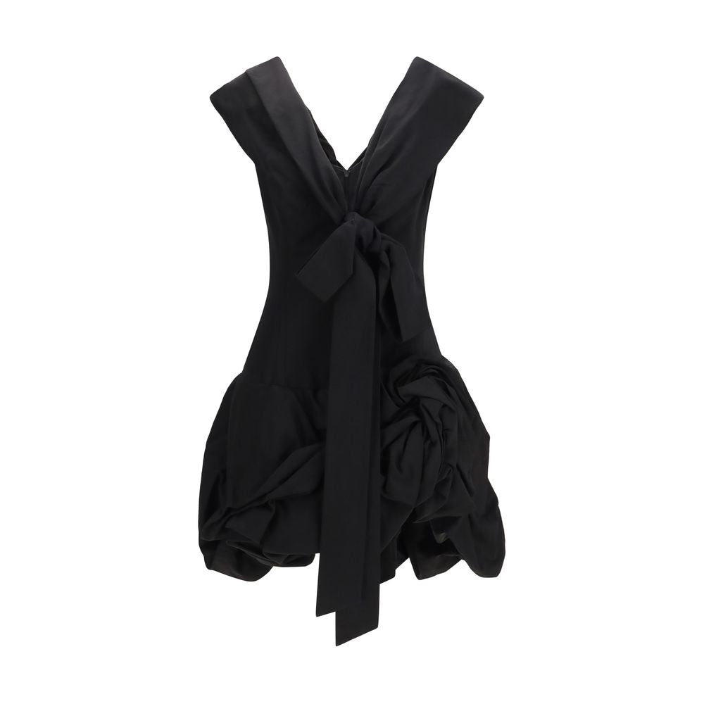 magda butrym black dress Magda Butrym Satin Midi Dress - Women - Black Dresses