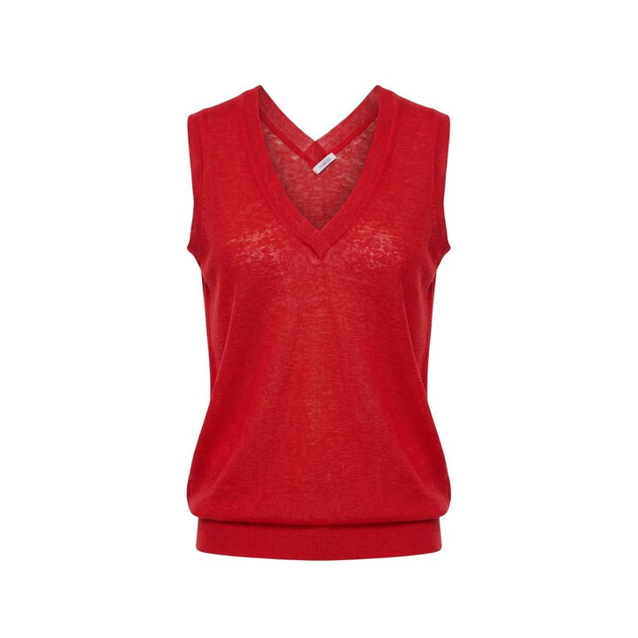 Malo Red Linen Women Tank