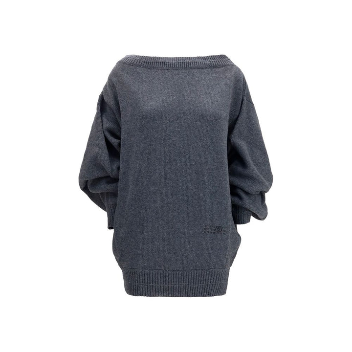 MM6 Gray Wool Oves Aries Casual Dress