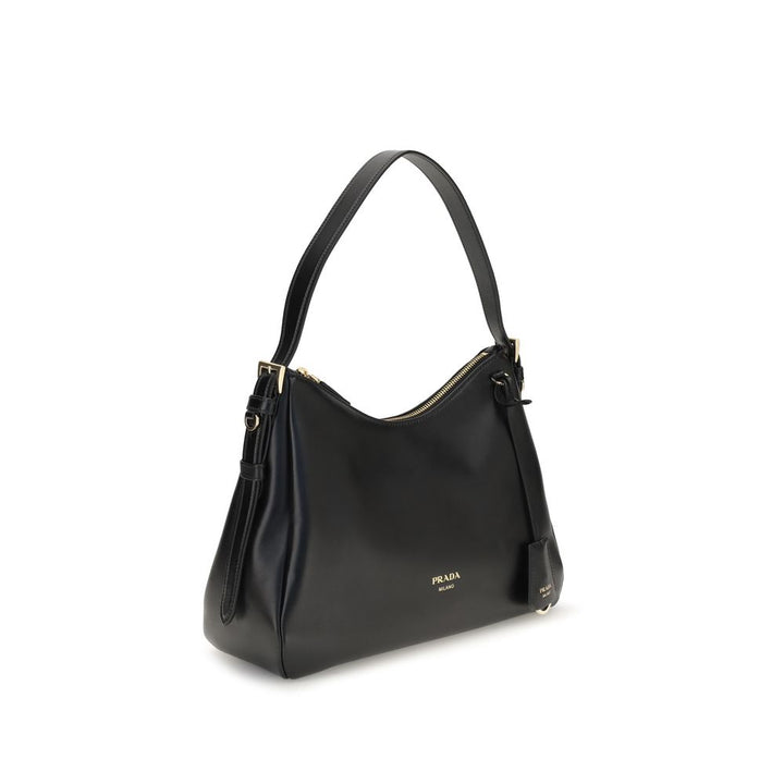 Prada Black Calf Leather Bos Taurus Shoulder Bag
