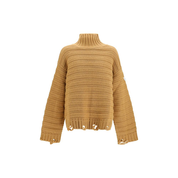 MM6 Beige Wool Oves Aries Turtleneck
