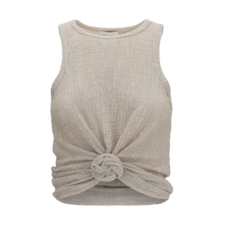 Magda Butrym Beige Lyocell Sleeveles T-Shirt
