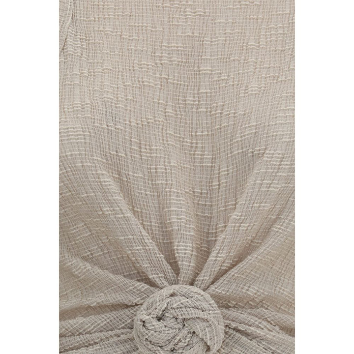 Magda Butrym Beige Lyocell Sleeveles T-Shirt