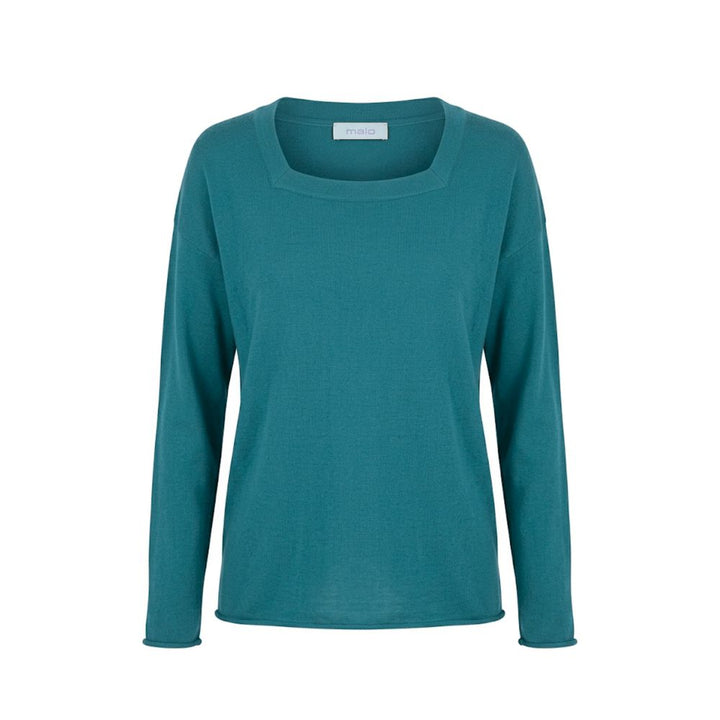 Malo Blue Cotton Women's Sweater