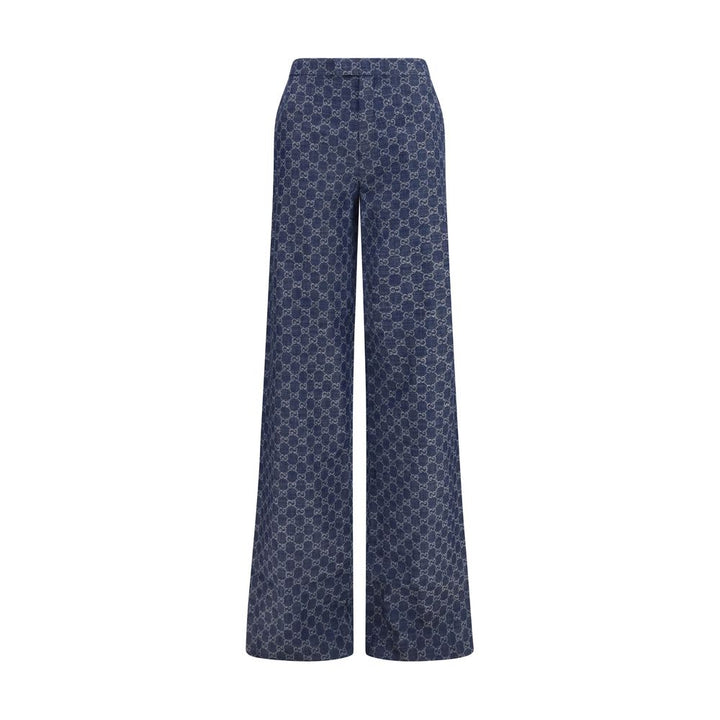 Gucci Blue Cotton Casual Pants