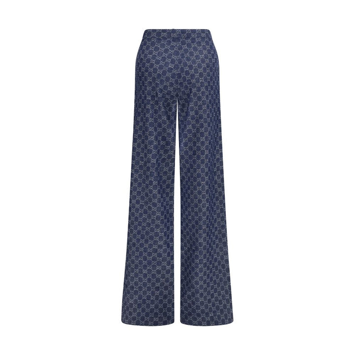 Gucci Blue Cotton Casual Pants