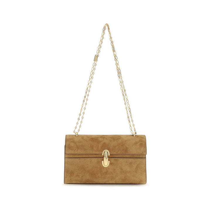 Savette Beige Calf Leather Bos Taurus Shoulder Bag