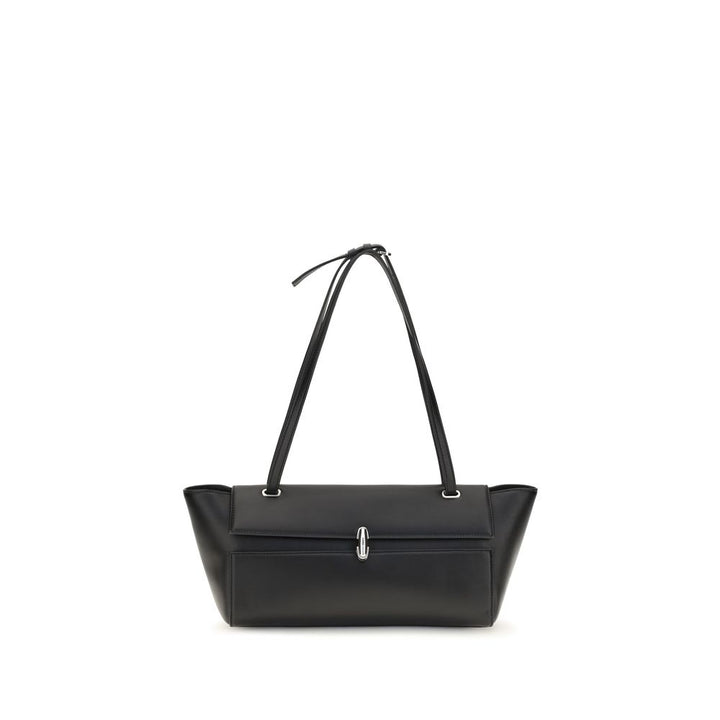 Savette Black Calf Leather Bos Taurus Shoulder Bag
