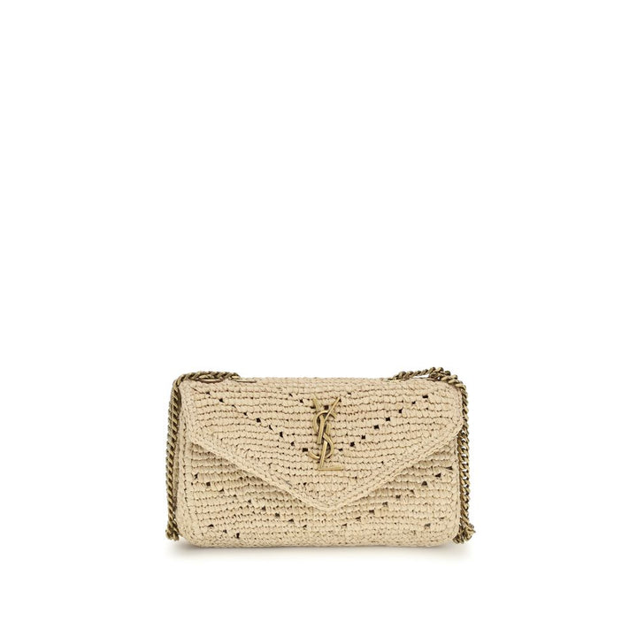 Saint Laurent Beige Raffia Shoulder Bag