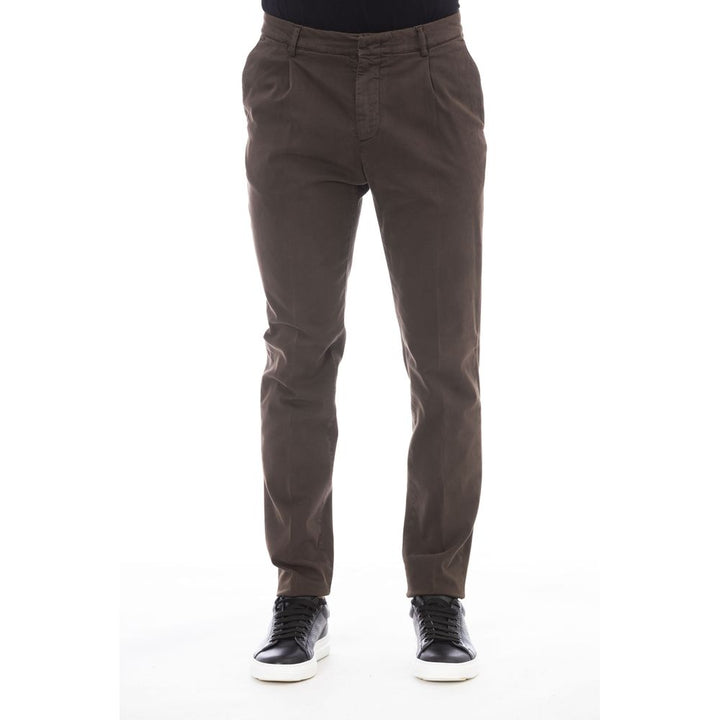 Peserico Brown Cotton Men Pant
