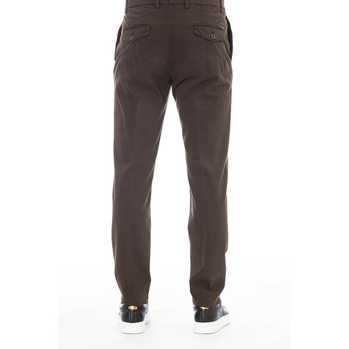 Peserico Brown Cotton Men Pant