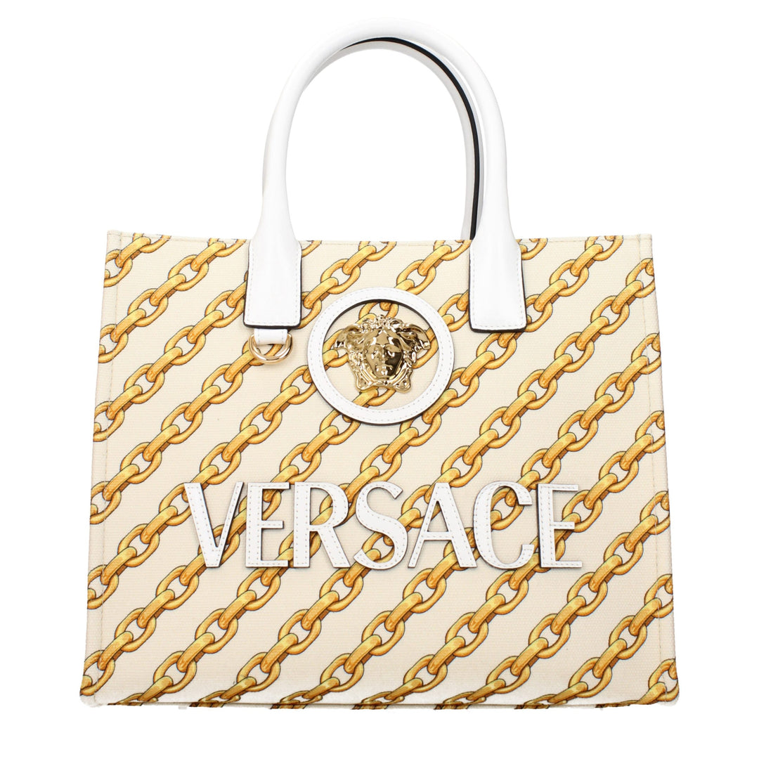 Versace Beige Fabric Handbag