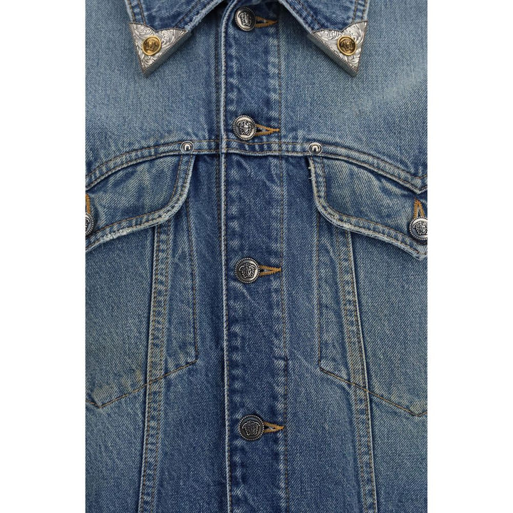 Versace Blue Cotton Denim Jacket