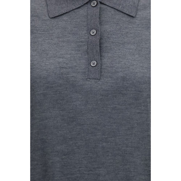 Loulou De Saison Gray Cashmere Polo Shirt