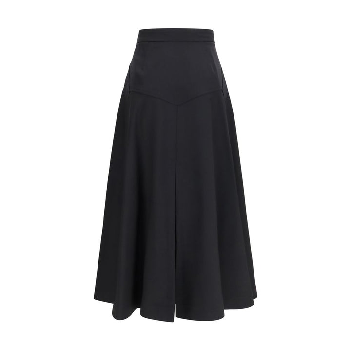 Burberry Black Wool Oves Aries Midi Skirt