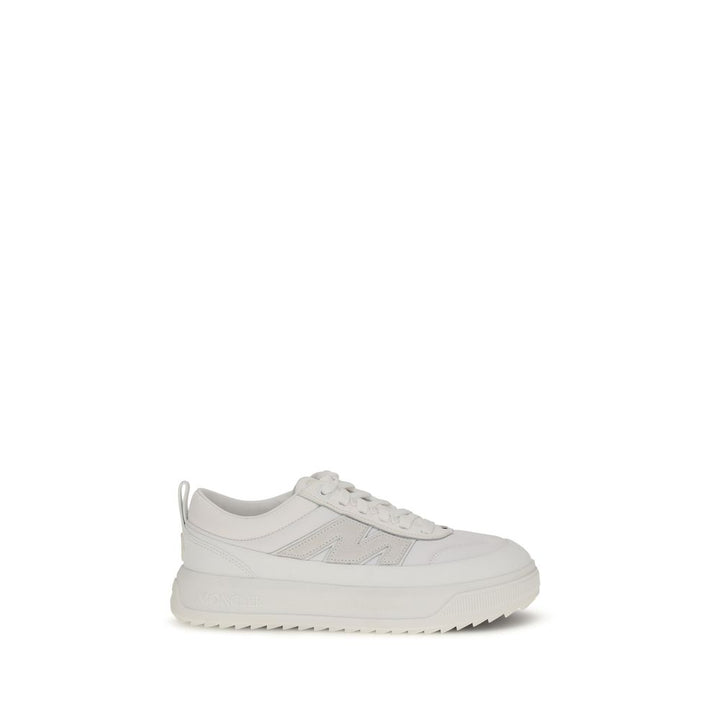 Moncler White Calf Leather Bos Taurus Athletic Sneakers