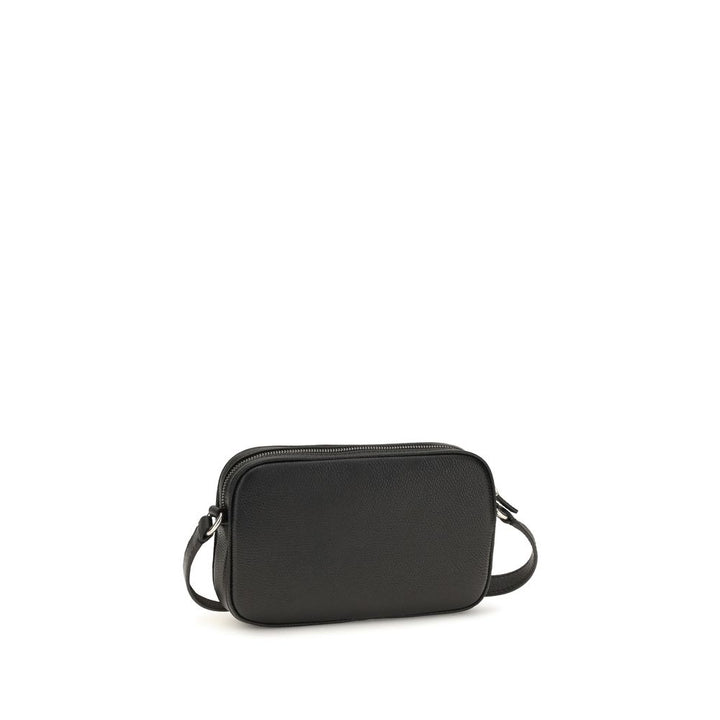 Valentino Garavani Black Calf Leather Bos Taurus Shoulder Bag