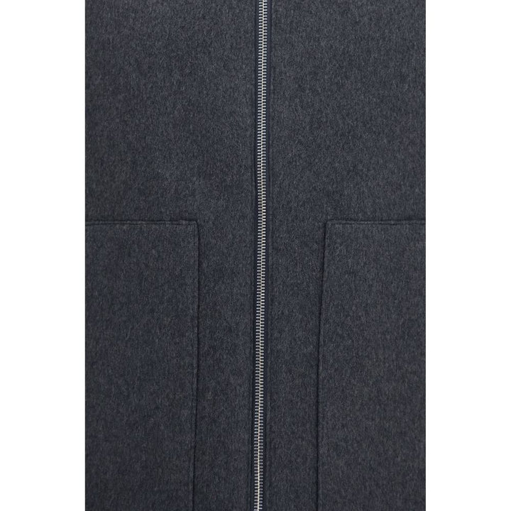 Lardini Gray Wool Oves Aries Sleeveless Jacket