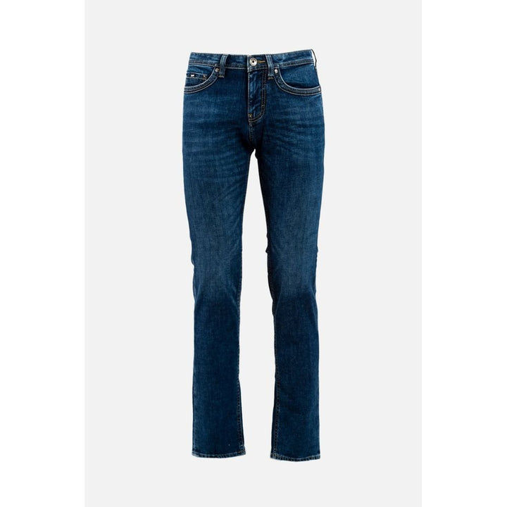 Gas Blue Cotton Straight-Leg Jeans