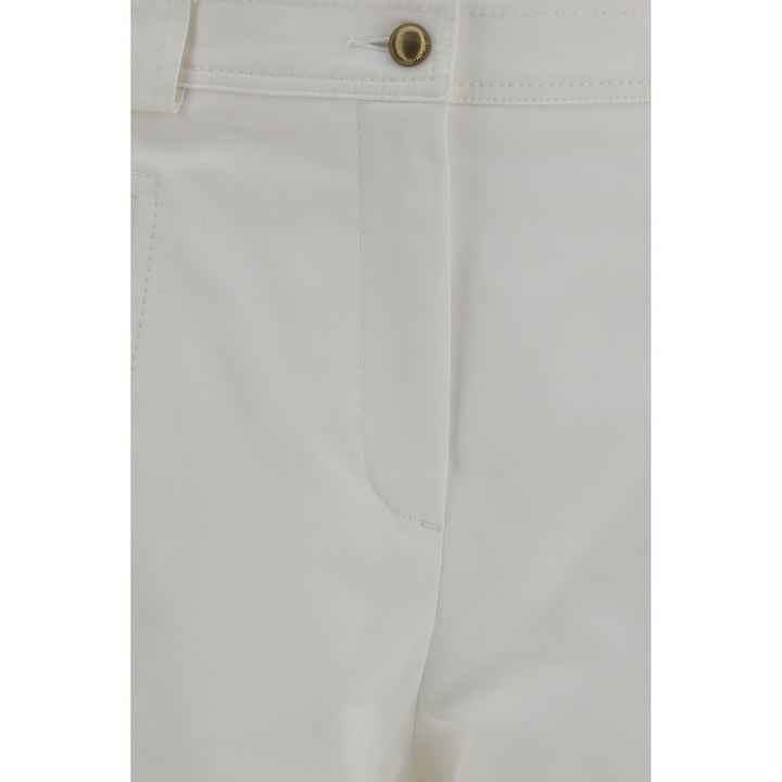 Max Mara White Cotton Cropped Pants