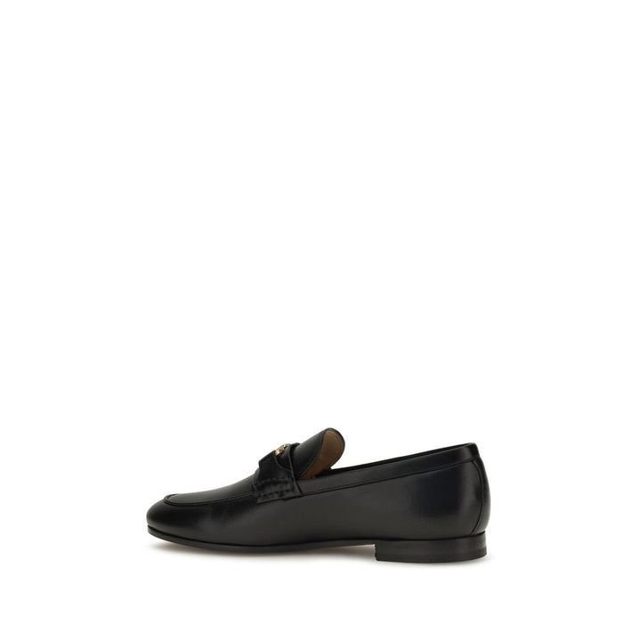 Valentino Garavani Black Calf Leather Bos Taurus Slip-On Loafers
