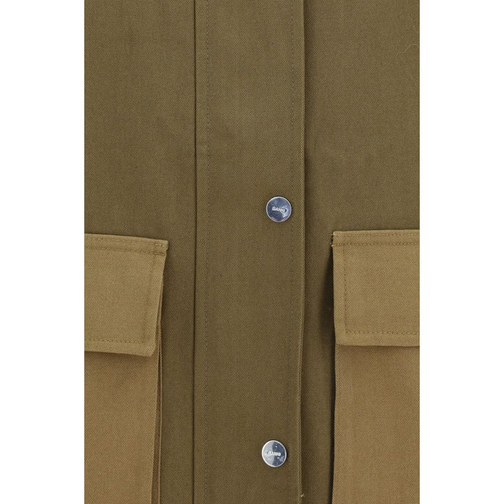 Ganni Bicolor Cotton Full-Length Jacket