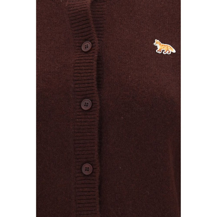 Maison Kitsuné Brown Wool Oves Aries Cardigan