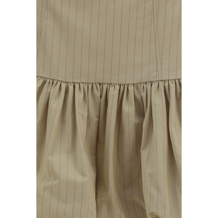 Ganni Beige Cotton Mini Skirt