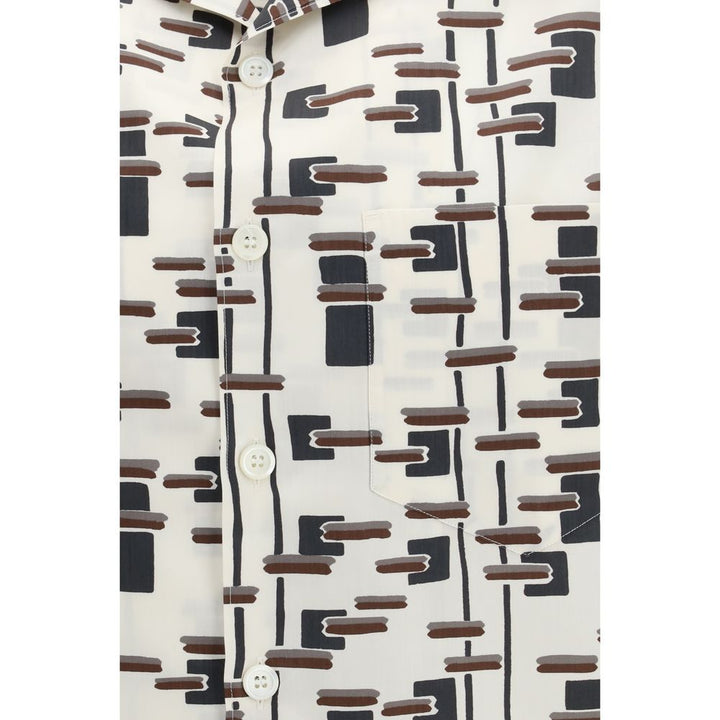 Prada Beige Cotton Pattern Shirt