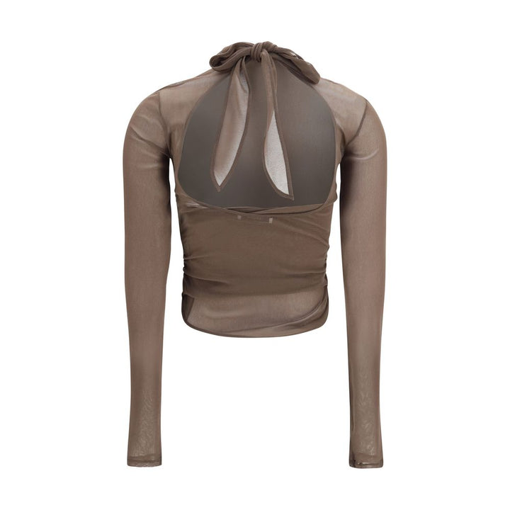 Lemaire Brown Polyamide Pattern Shirt