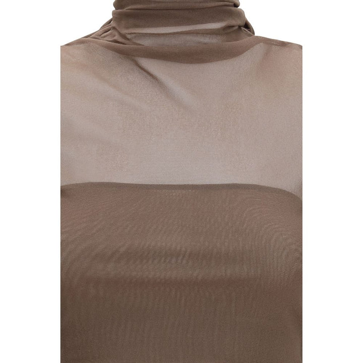 Lemaire Brown Polyamide Pattern Shirt