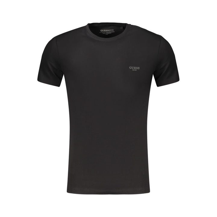 Guess Jeans Black Cotton Mens T-Shirt