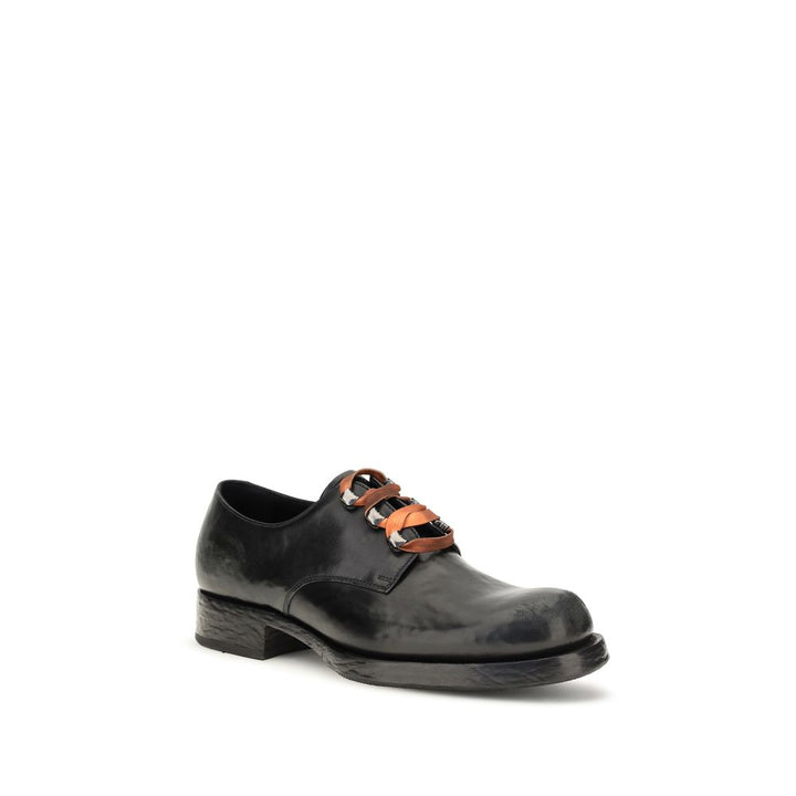 Prada Black Calf Leather Bos Taurus Oxfords And Derbies