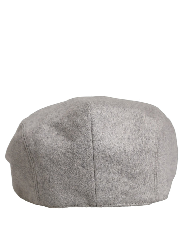 Dolce & Gabbana Men Light Grey Cashmere Newsboy Cabbie Cap Hat