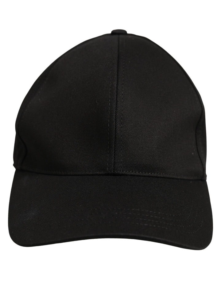 Dolce & Gabbana Men Black Cotton Baseball Capello 6 Panels Hat