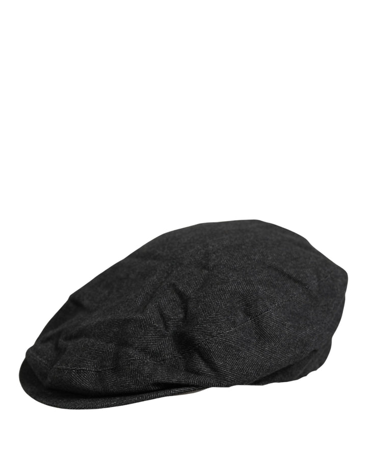 Dolce & Gabbana Men Black Cotton Flat Cloth Newsboy Cap Hat