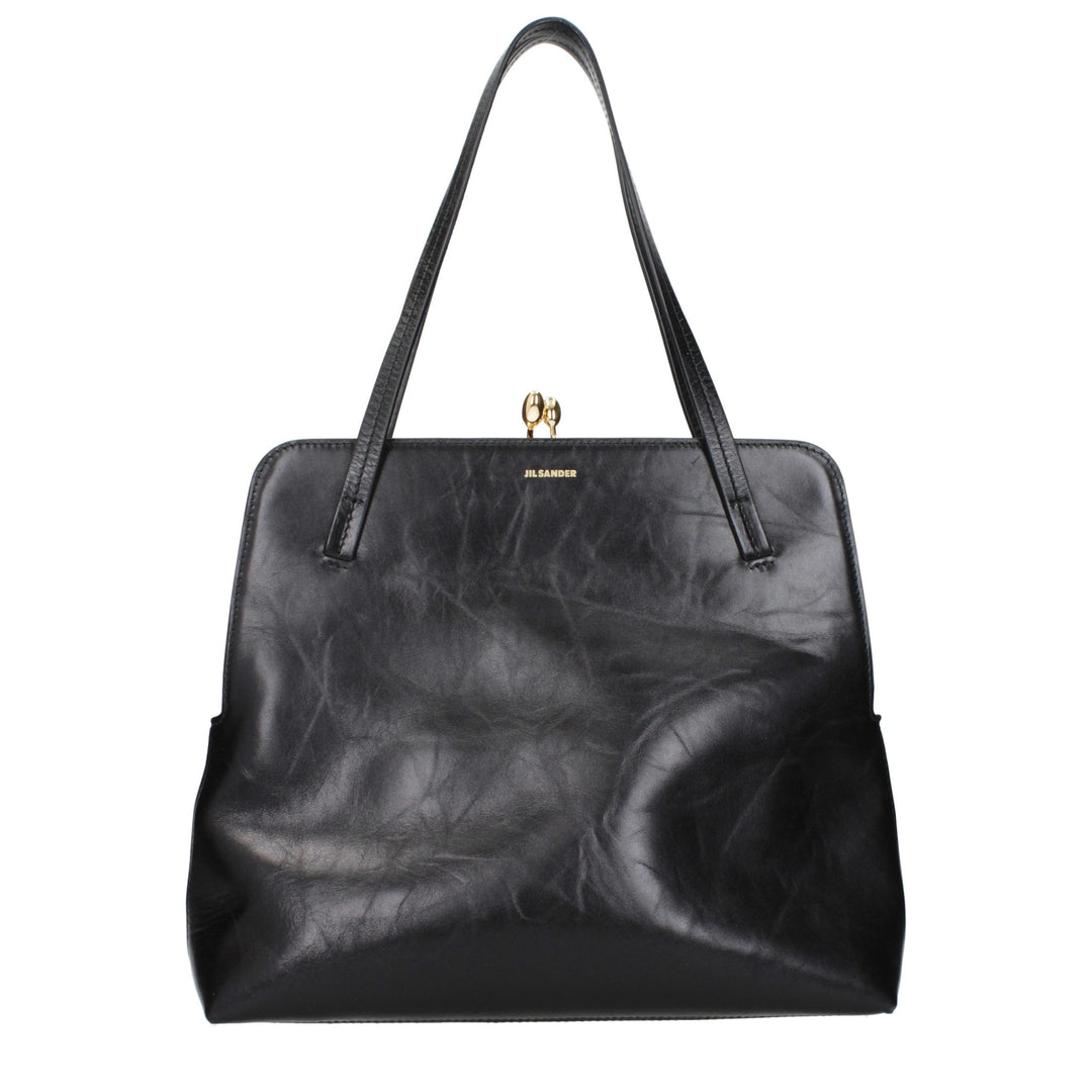 Jil Sander Black Leather Shoulder Bag