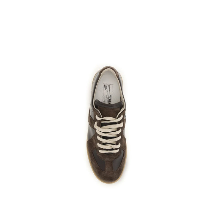 Maison Margiela Brown Calf Leather Bos Taurus Low Top Sneakers
