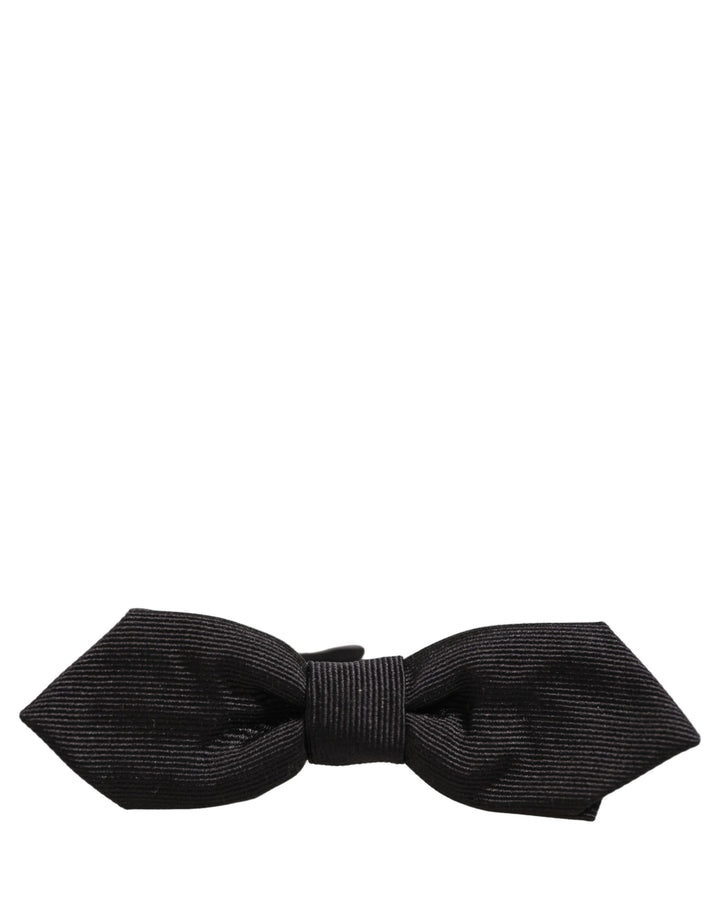 Dolce & Gabbana Men Black 100% Silk Adjustable Neck Papillon Bow Tie