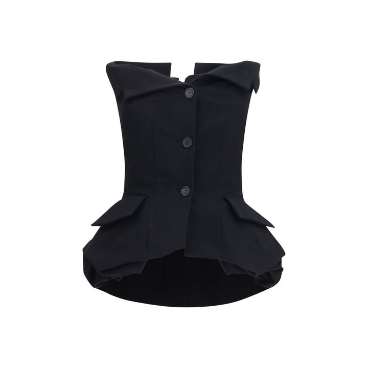 Magda Butrym Black Silk Waistcoat