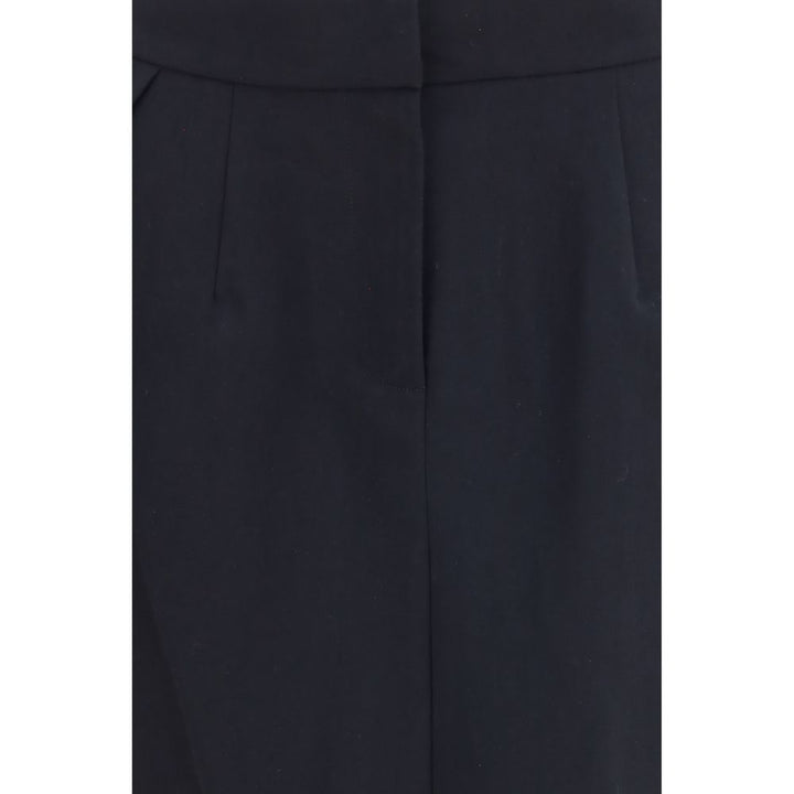 Magda Butrym Black Cotton Midi Skirt