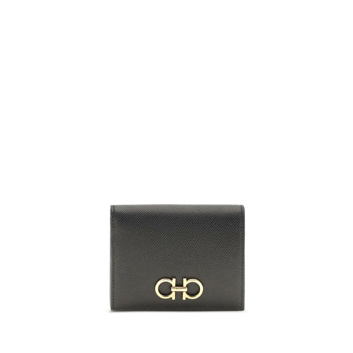 Ferragamo Black Calf Leather Bos Taurus Wallet