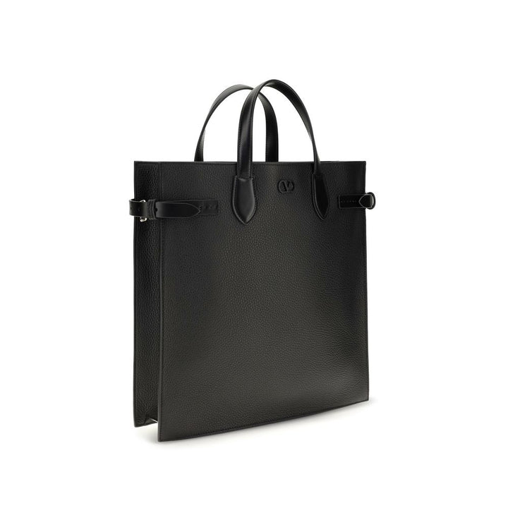 Valentino Garavani Black Calf Leather Bos Taurus Shoulder Bag