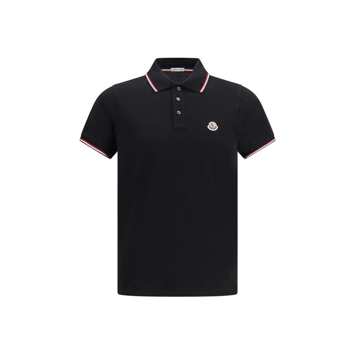 Moncler Black Cotton Polo Shirt