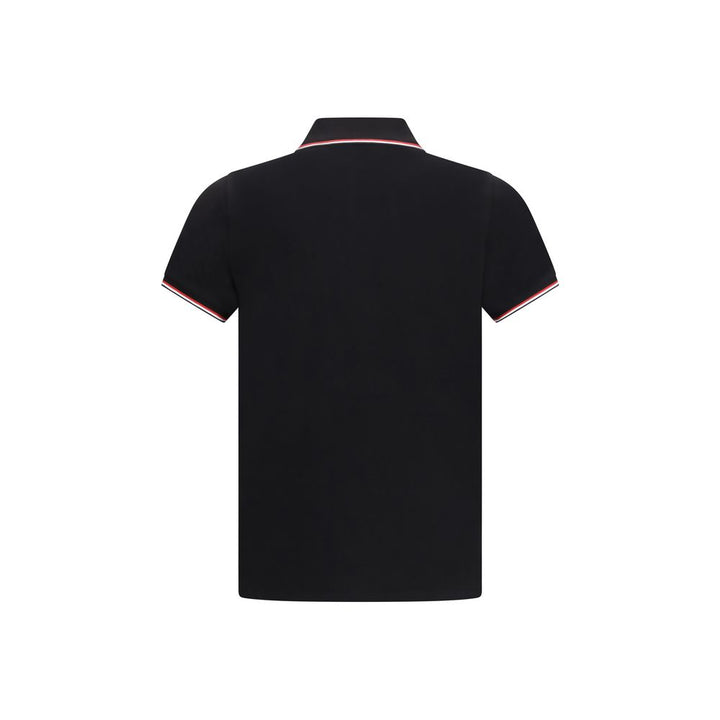 Moncler Black Cotton Polo Shirt